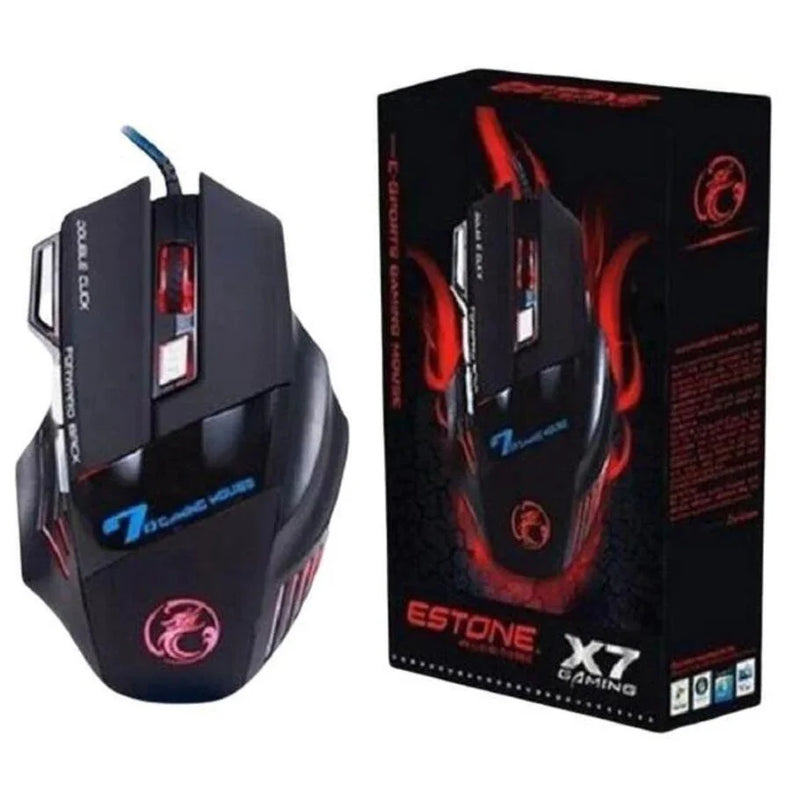 Mouse gamer para jogo computador 3200dpi com LED laser X7 USB Botões Profissional