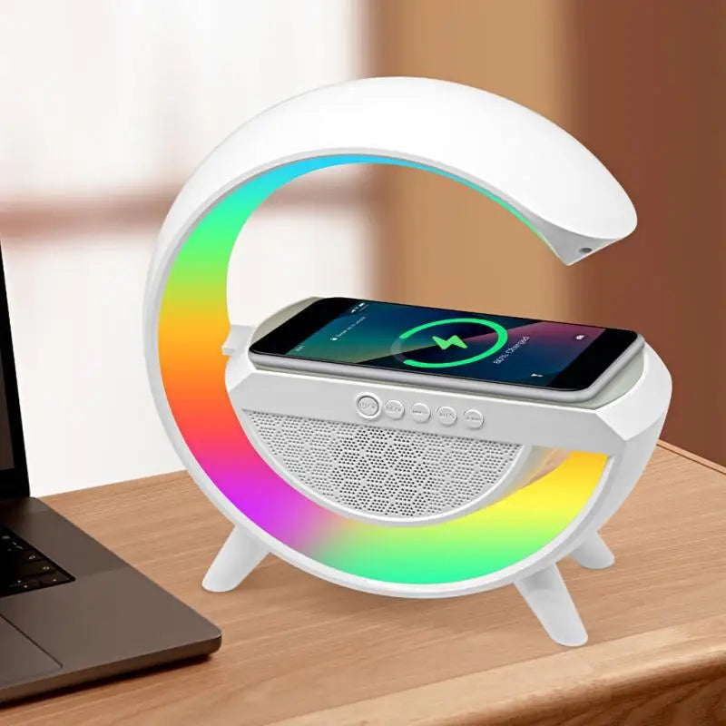 G-Speaker Smart Station - Luminária Bluetooth Inteligente Carregador Sem Fio Alarme Luz RGB