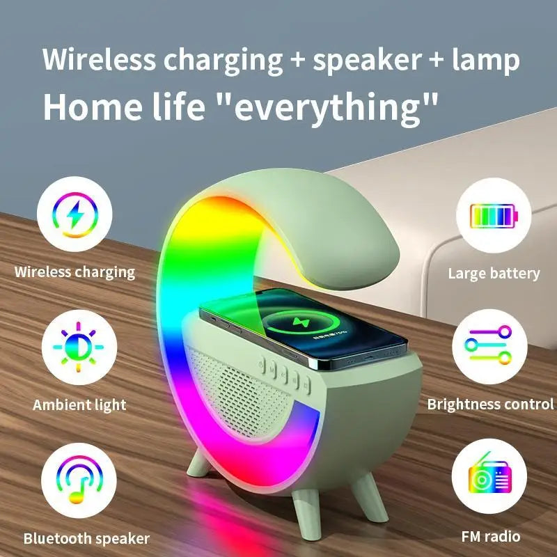 G-Speaker Smart Station - Luminária Bluetooth Inteligente Carregador Sem Fio Alarme Luz RGB