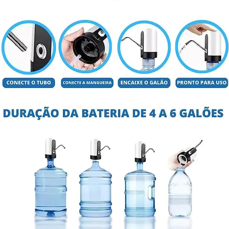 Bomba de Água Elétrica  para Galão de Água com Dispensador Automática