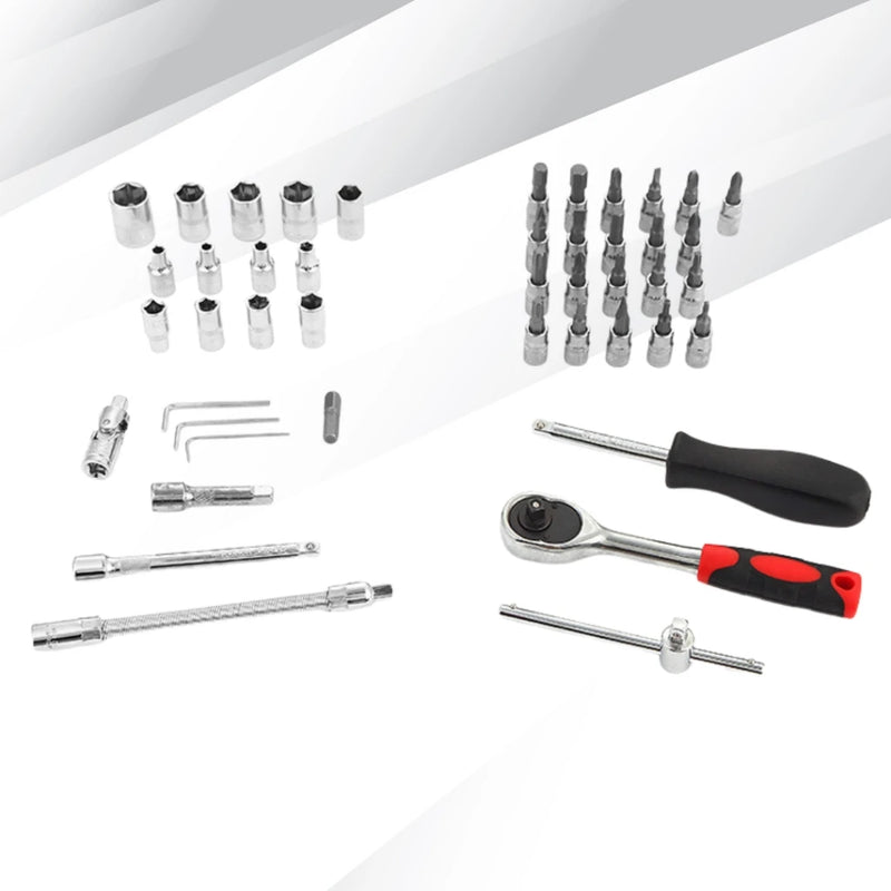 Kit Profissional de Ferramentas -&nbsp; Chave Catraca Jogo De Soquetes Maleta 46 Peças - Allen Torx