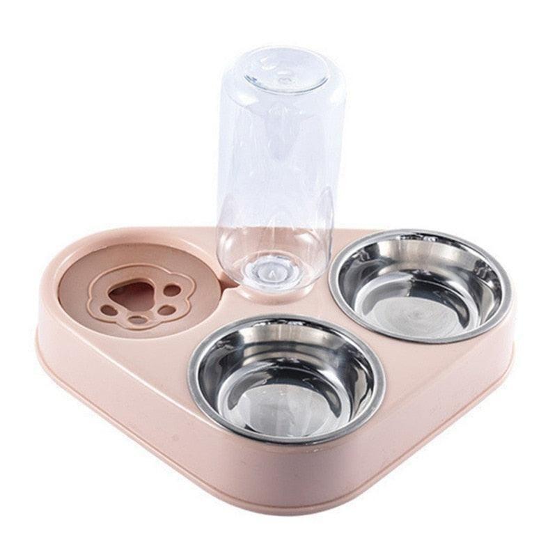 Tigela de Comida e Água com Garrafa para Pets Tigela de Comida - Pets 001 Falco Rosa 