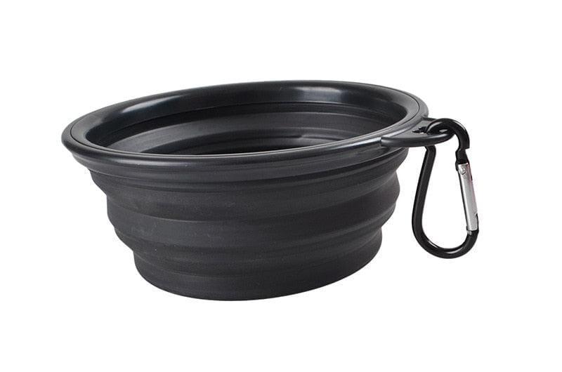 Tigela de Silicone Dobrável para Cachorro - Dog Bowl - Passeios, Viagens, Parques Tigela de Silicone - Pets 001 Falco Preto 350ML 