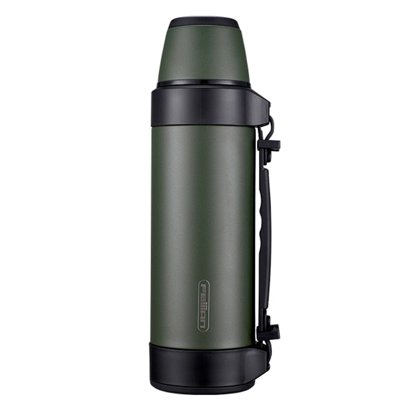 Termo Militar FEIJIAN - Garrafa térmica portátil Stainless Steel - 1200/1500ML