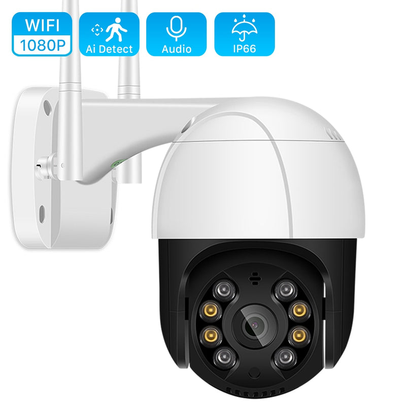 1080P PTZ Wifi Câmera IP Outdoor 4X Digital Zoom Inteligência Artificial de detecção humana - Câmera Wireless H.265 P2P Áudio 2MP 3MP Security CCTV Câmera