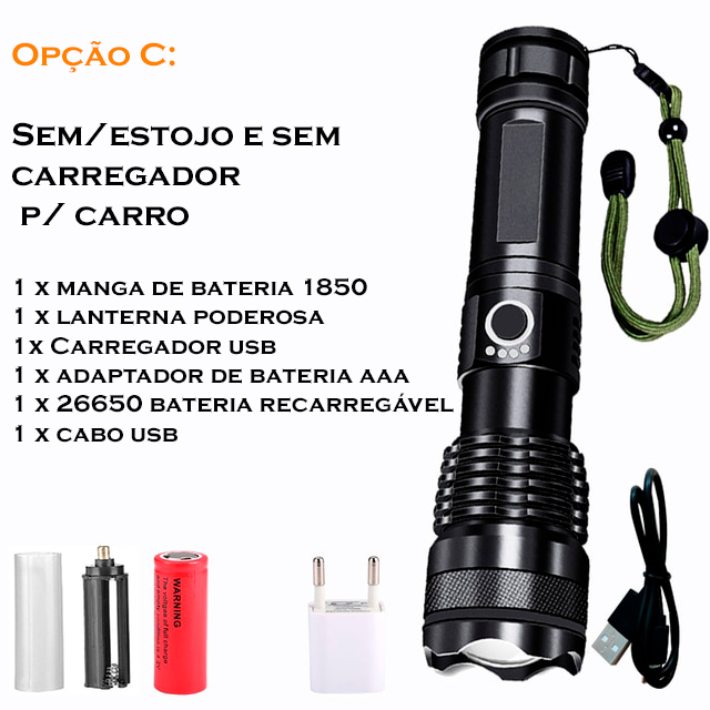 Lanterna  Tática Militar - A mais forte do mercado-  TRLife Xhp50.3 Usb Bateria Recarregável